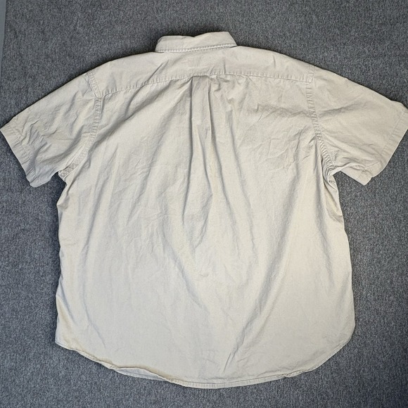 Vintage Polo‎ Ralph Lauren Shirt Men's 2XL Big Beige Button Up Camp Cotton 90s - Picture 6 of 12